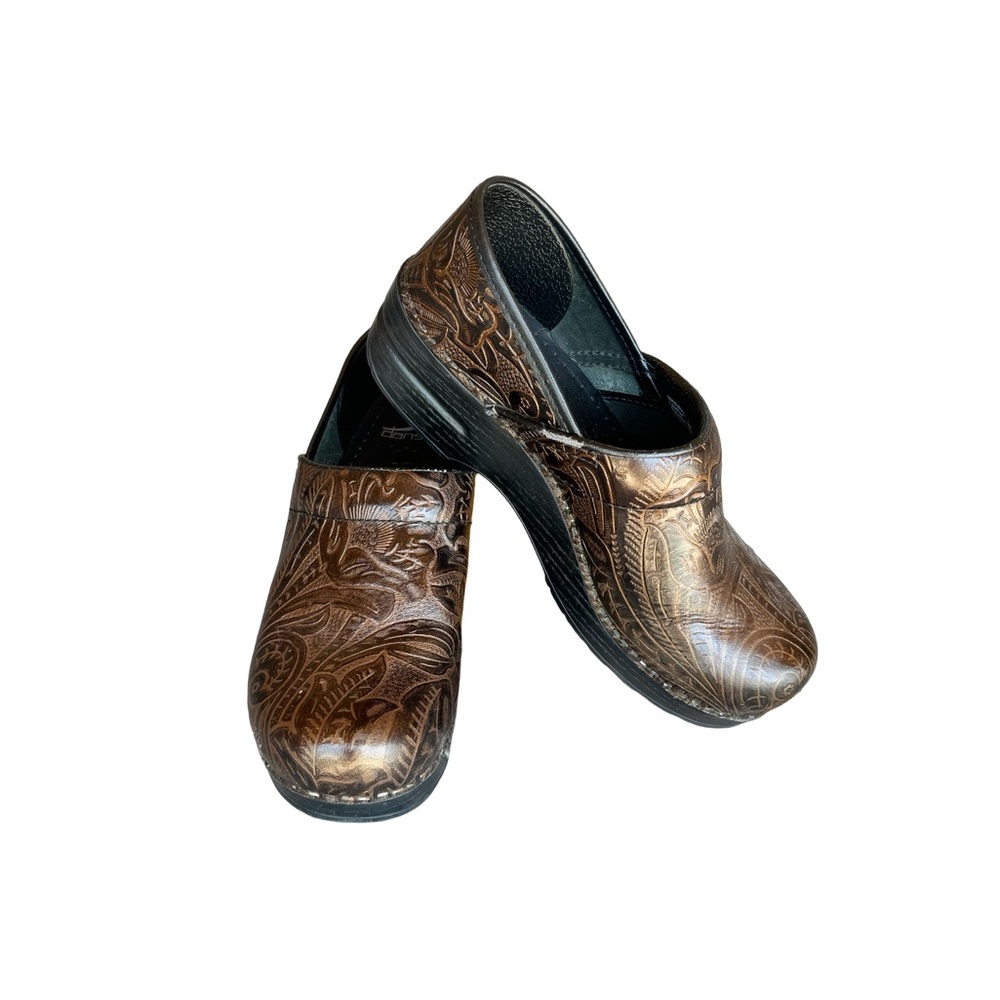 Dansko Brown Tooled Nursing Clog Size 39